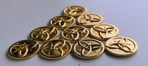 Triqueta aranyérme, szerencspénz