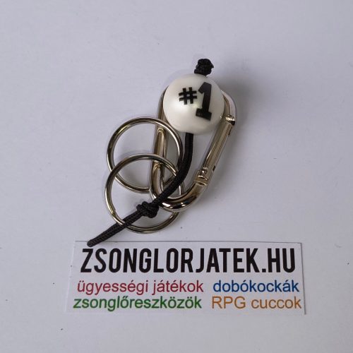 #1 mintás fehér golyó kulcstartó