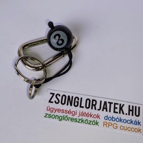 fekete 8-as számú billiárd golyó kulcstartó