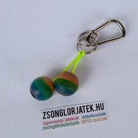 kulcstartó szívárványos színű gömbökkel