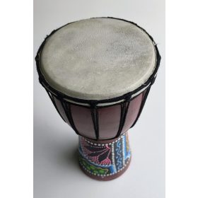   Luna Djembe 6" (15cm) kézzel faragott, tömör fa, valódi kecskebőrből borítás 