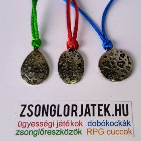 Szivecskés mintás fém kulcstartó, fűggő, nyaklánc